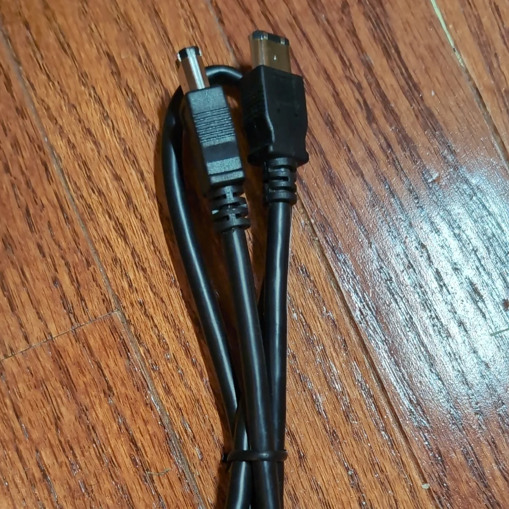 Two FireWire Cables Black